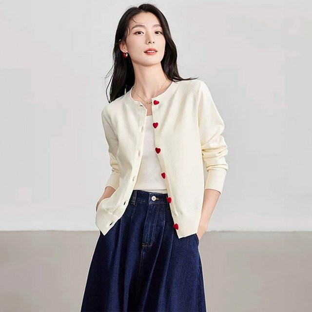 [헬리꽁땡]하트가디건+데님스커트(2종)
