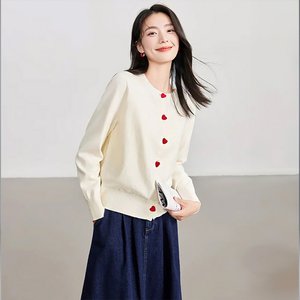 [헬리꽁땡]하트가디건+데님스커트(2종)