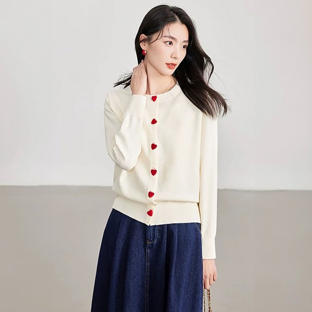 [헬리꽁땡]하트가디건+데님스커트(2종)