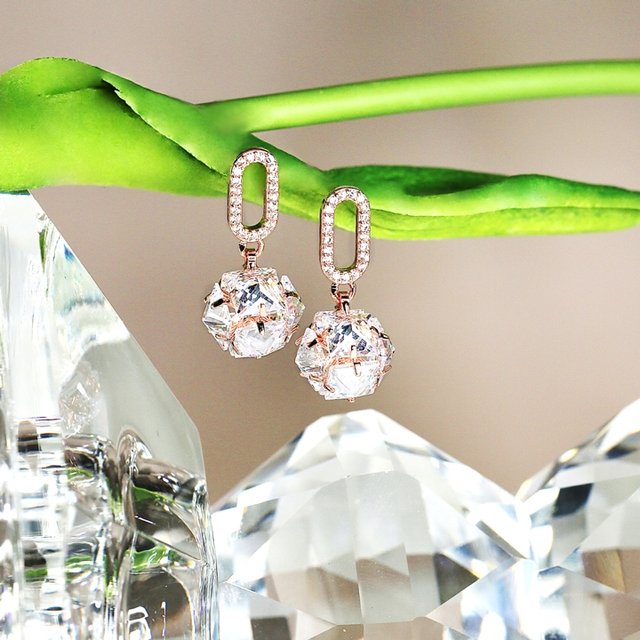 14k 퓨어 글리터 큐빅 귀걸이주문제작