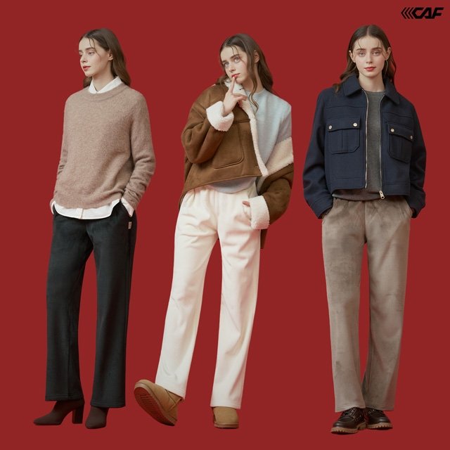 르까프 25FW 초특가! 포그니티 코듀로이 기모 본딩 팬츠 3종, 여성