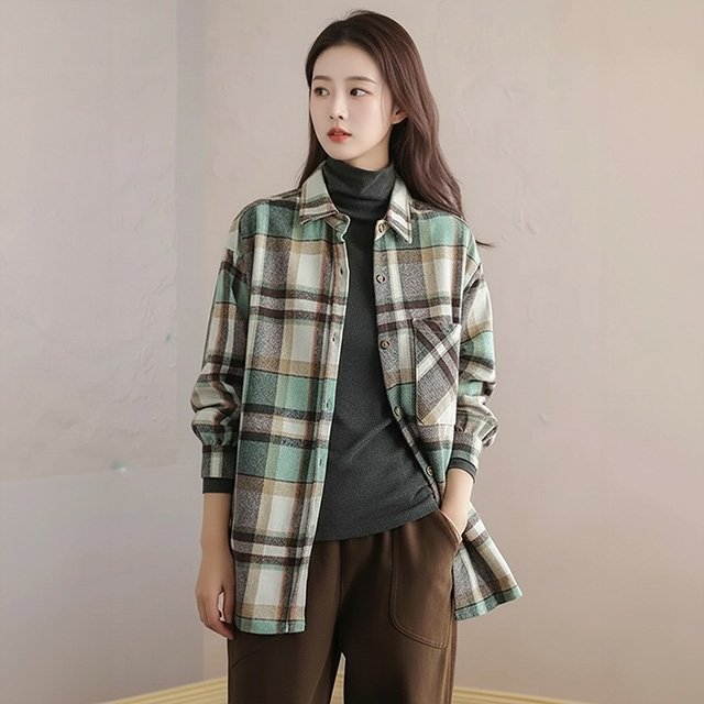 [플로레센스]소프트체크셔츠재킷2종