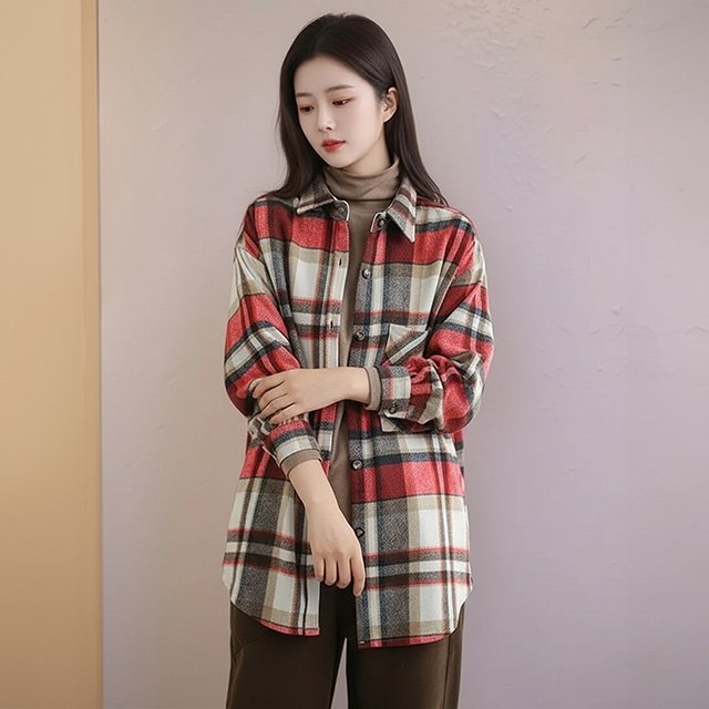 [플로레센스]소프트체크셔츠재킷2종
