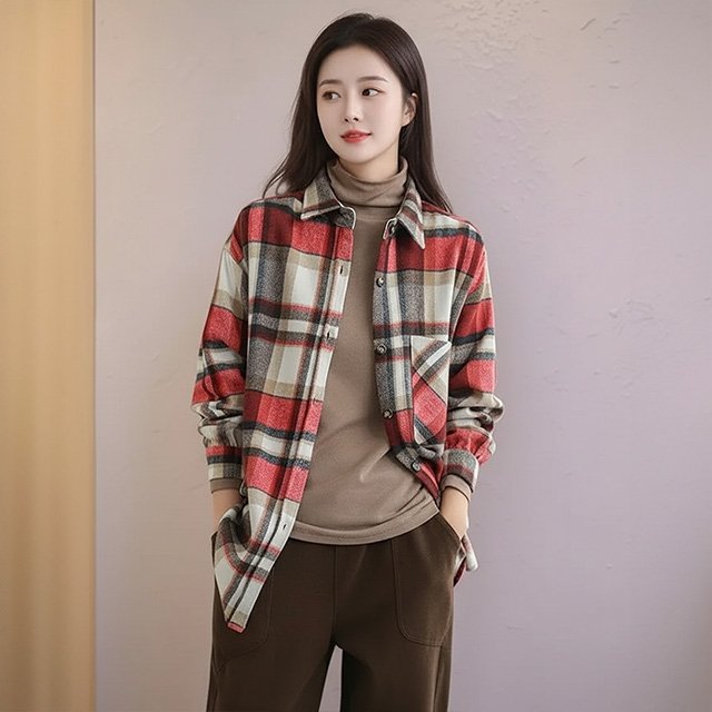 [플로레센스]소프트체크셔츠재킷2종