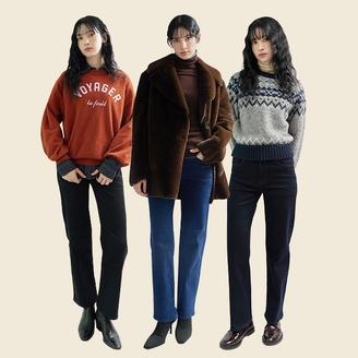 벨리츠 여성 기모 라이크라 데님 팬츠 3종