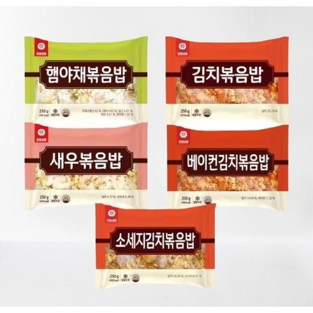 천일식품 볶음밥 250g x 10개 (햄야채2봉+김치2봉+새우2봉+소세지김치2봉+베이컨김치2봉)