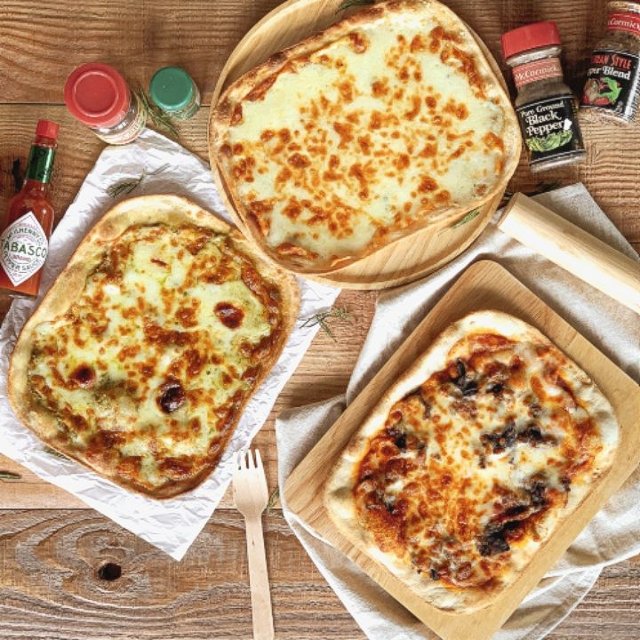 100 국내산 쌀 수제피자 고르곤졸라+바질페스토+직화불고기(1+1+1)