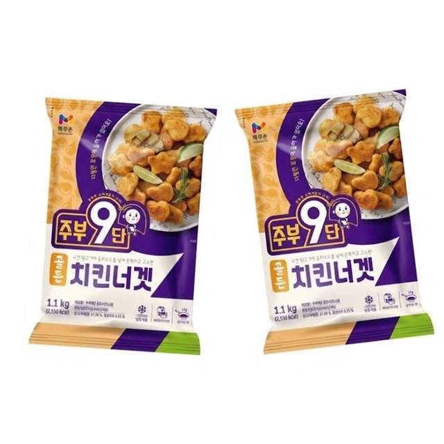 목우촌 주부9단 골든 치킨너겟 1.1kg X 2개