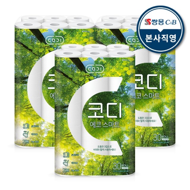 코디 에코스마트 22미터 30롤 3팩