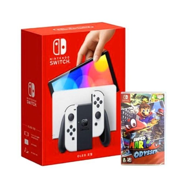 닌텐도 스위치 신형 OLED 본체+ 슈퍼마리오 오디세이 타이틀 국내정품 Ss