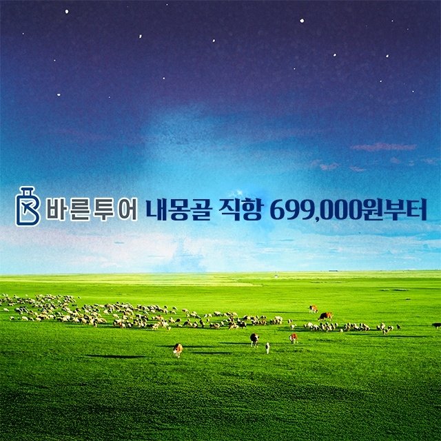 [바른투어/교원투어/투어비스] 내몽골 5일/6일 (호화호특 직항)
