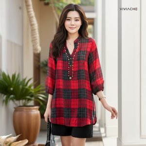 비비아체 몽데오 체크 블라우스 2종