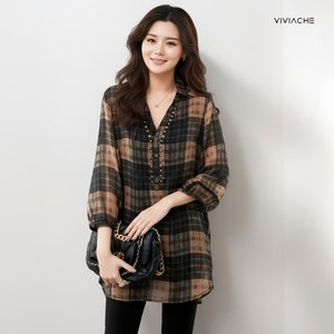 비비아체 몽데오 체크 블라우스 2종