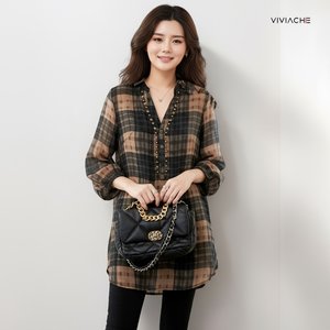 비비아체 몽데오 체크 블라우스 2종