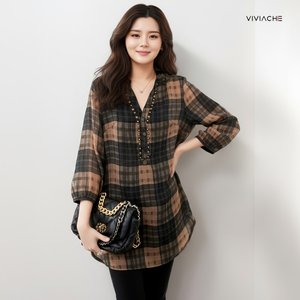 비비아체 몽데오 체크 블라우스 2종