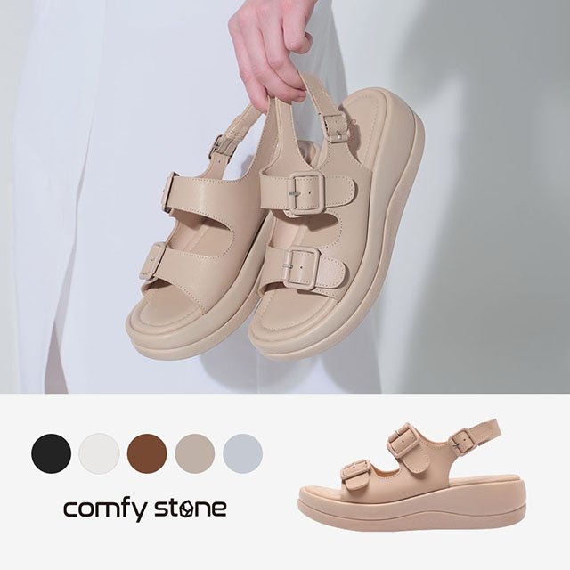 26SS [컴피스톤] 컴포트 소가죽 통굽 샌들