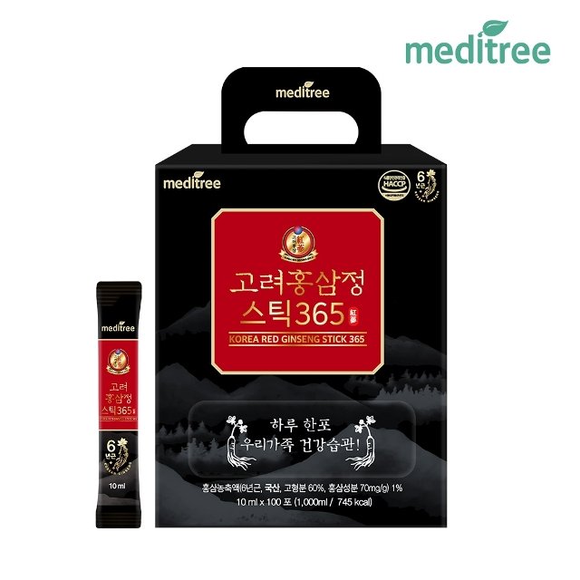 메디트리 고려 홍삼정 365 스틱 1박스 100포 대용량 원액 진액 액기스 농축액 추출액