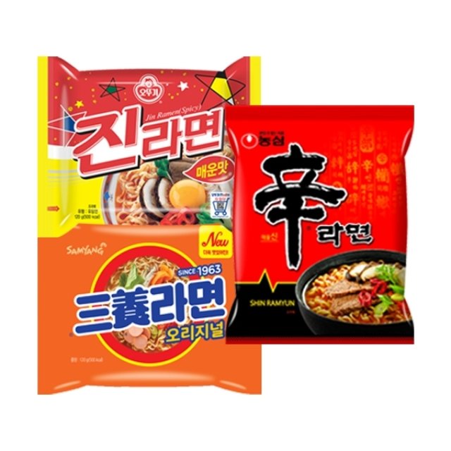 신라면 5입 + 진라면 5입 + 삼양라면 5입