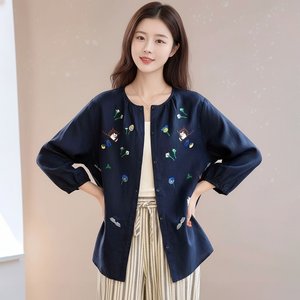 [루미루나]안젤로라운드볼륨자수셔츠(색상선택)