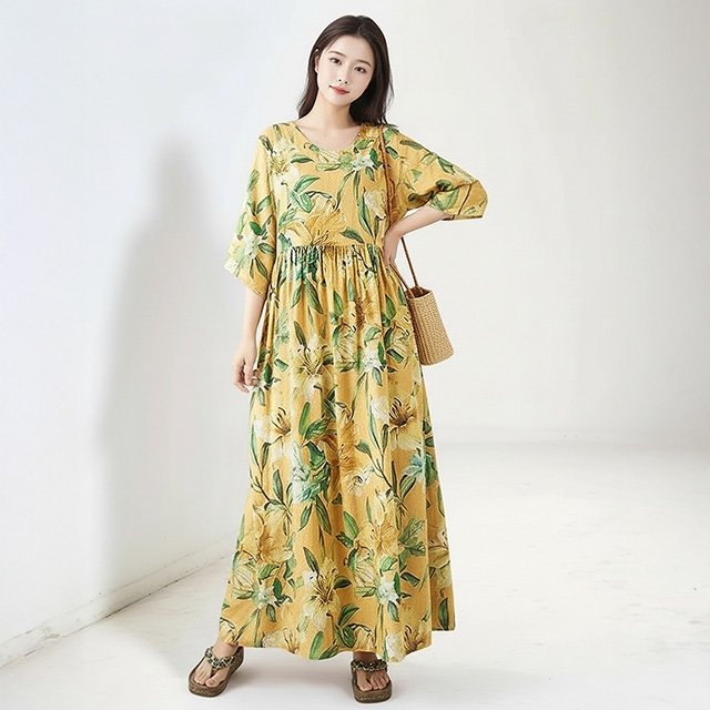 [루미루나]라돌체인견플라워원피스