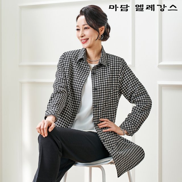 [초특가] 마담엘레강스 네오체크 상하의 세트 (재킷+팬츠)