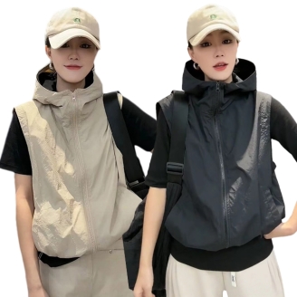 [데이뮤즈] 컬트 바람막이 후드 조끼