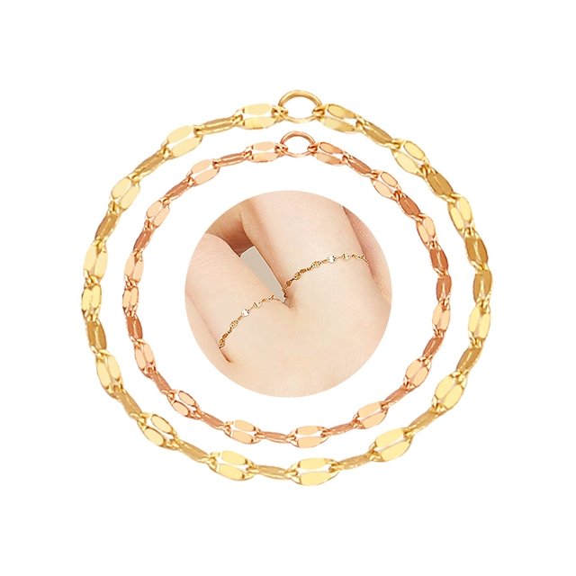 [골드퀸즈] 14K 1.5mm 트윙클 체인 반지 2개