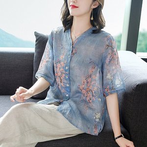 [루미루나]린넨벚꽃롱셔츠