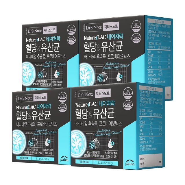 팔레오 닥터스노트 네이처락 혈당유산균 30포 4박스 4개월분