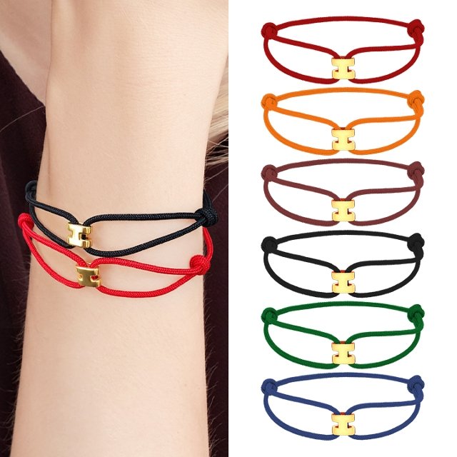 [골드퀸즈] 24K 순금 럭키H 프리사이즈 팔찌