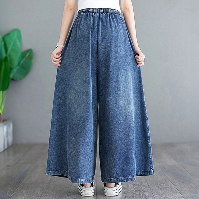 [헬리꽁땡] 밴딩 와이드 데님 포켓팬츠