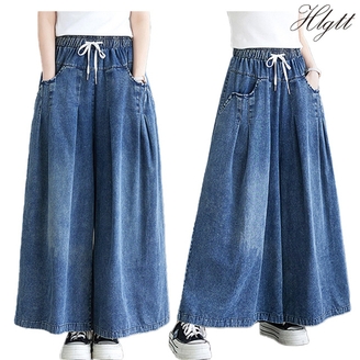 [헬리꽁땡] 밴딩 와이드 데님 포켓팬츠