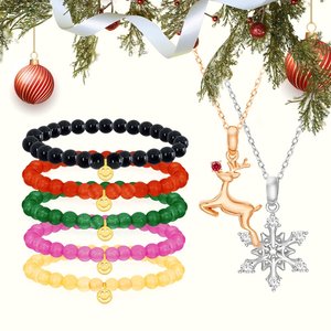 [골드퀸즈] 24K 할로우 순금 행운의 스마일 천연석 팔찌