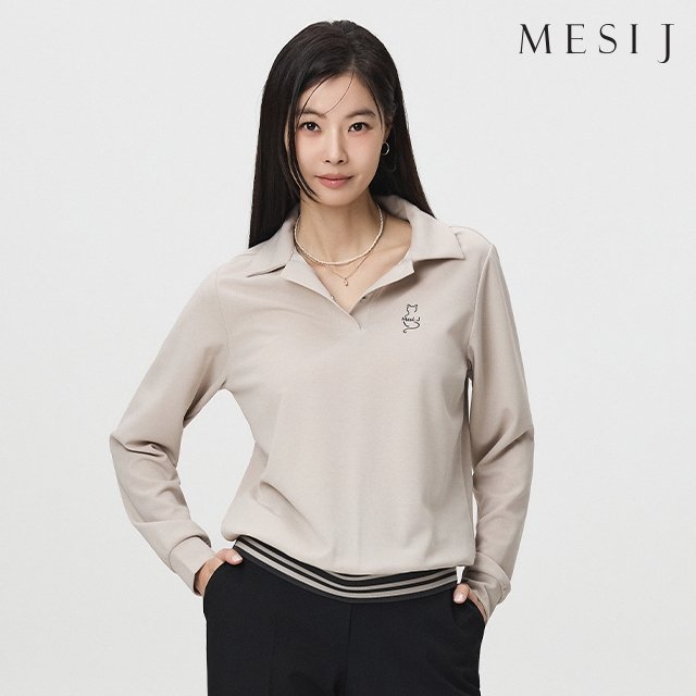 (베스트셀러) 메시제이 카라 티블라우스 3종
