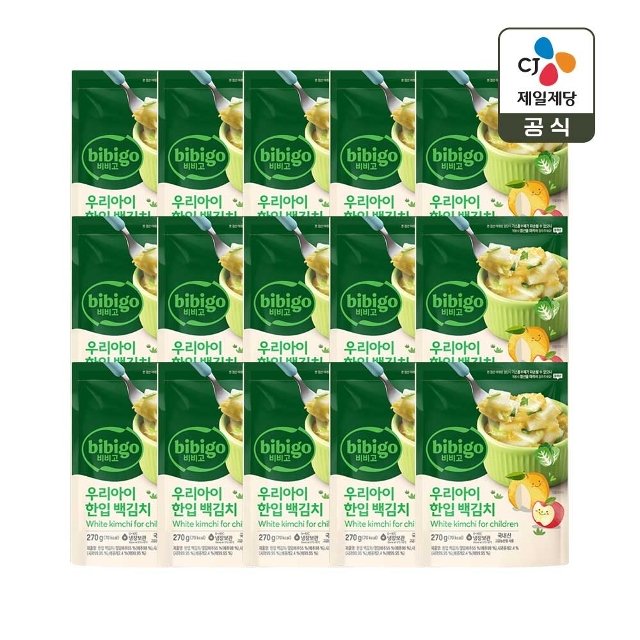 비비고 우리아이 한입 백김치 270g x15개
