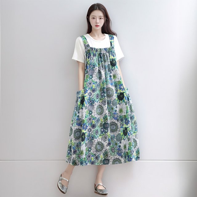 [헬리꽁땡] 해바라기 민소매 원피스 2종