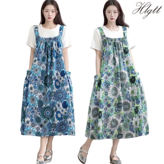[헬리꽁땡] 해바라기 민소매 원피스 2종
