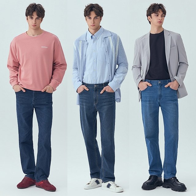 뱅뱅 26SS 남성 봄 라이크라 소재 스트레이트 데님3종