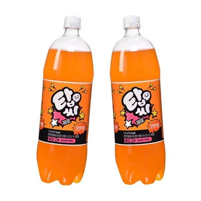 탑씨제로오렌지 1.5L X 12PET 과일 탄산음료