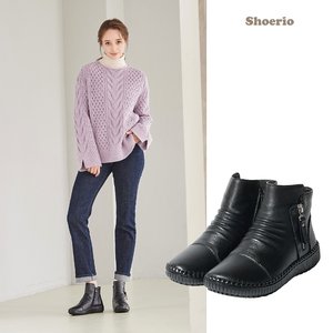 슈리오 소가죽 셔링라인  부츠
