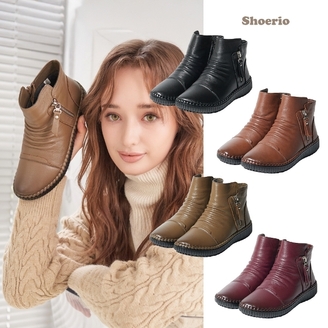 슈리오 소가죽 셔링라인  부츠