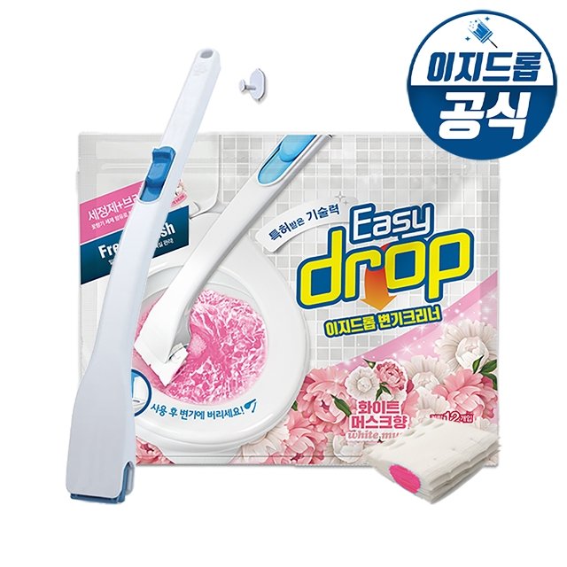 이지드롭 변기크리너 블루핸들 1개+리필 1팩(12개입/향선택)