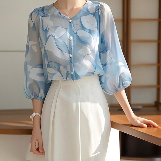 [헬리꽁땡]퓨어시스루블라우스2종