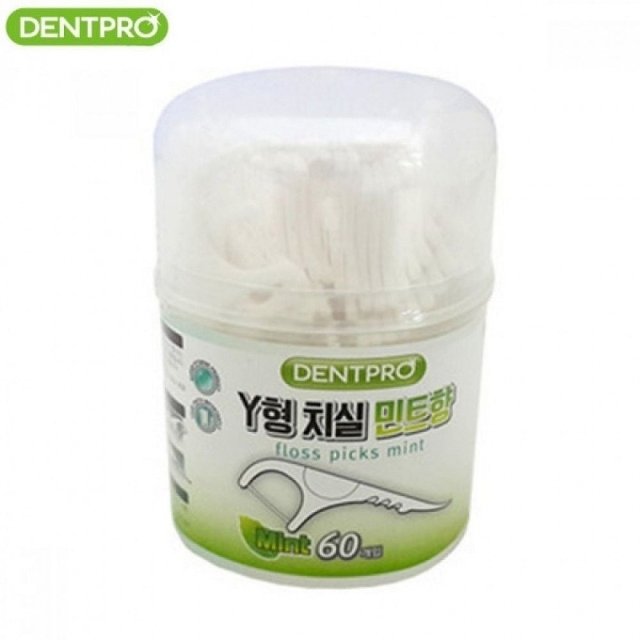 고품질 치실 Y형 덴탈 구강청결 민트 60개입 (WFK0OYY)