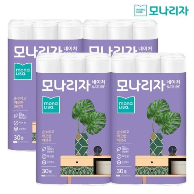 3겹 천연펄프 네이처 화장지 30롤x4팩120롤