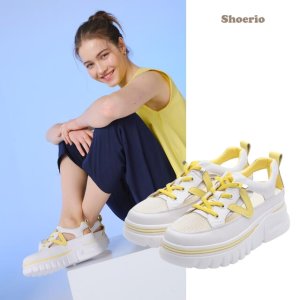 슈리오 소가죽 파스텔 샌들스니커즈 