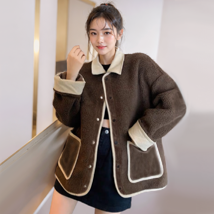 [비니브] 소보루 코듀패치 자켓