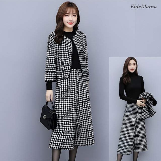 [비니브] 하운드 체크 투피스