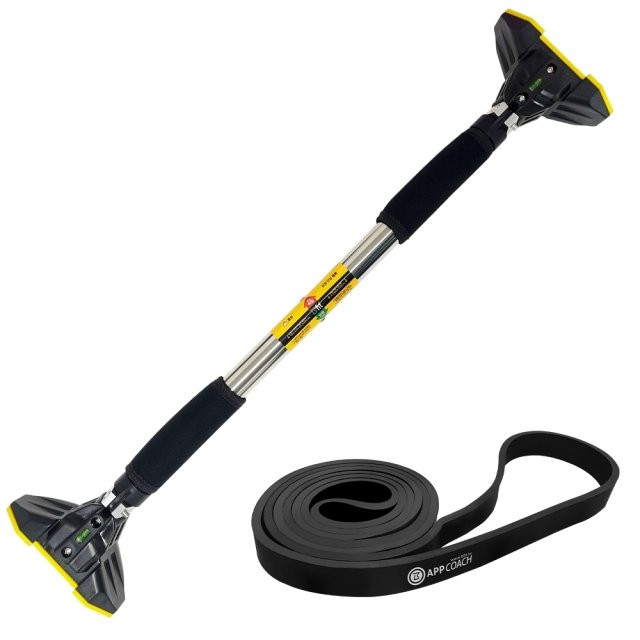 가정용 문틀철봉 풀업바 턱걸이봉(프리미엄형)+풀업밴드(블랙22mm)