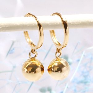 [골드퀸즈] 14K 5mm 볼륨 볼 원터치 귀걸이
